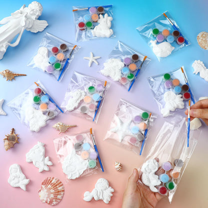 Simgoing 20 Set Mermaid Ceramic Painting Kit DIY Ceramic to Paint Your Own Mermaid Figurines Unpainted Plaster Arts and Craft for Adults Holiday Birthday Party Favors