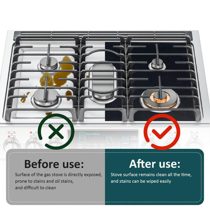 PWEOW Stove Top Covers for Gas Burners, Gas Stove Burner Liners for Samsung Stove Guard Stove Top Protector, Non-Stick and Washable, for Kitchen Cooking, Reusable