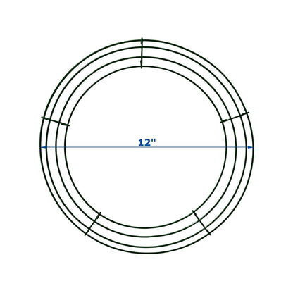 12 Inch Christmas Green Wire Wreath Frame,5 Pack Metal Front Door Wreath Round Form Iron Ring for Christmas, New Year Decors, Crafts, DIY, Holidays, Events