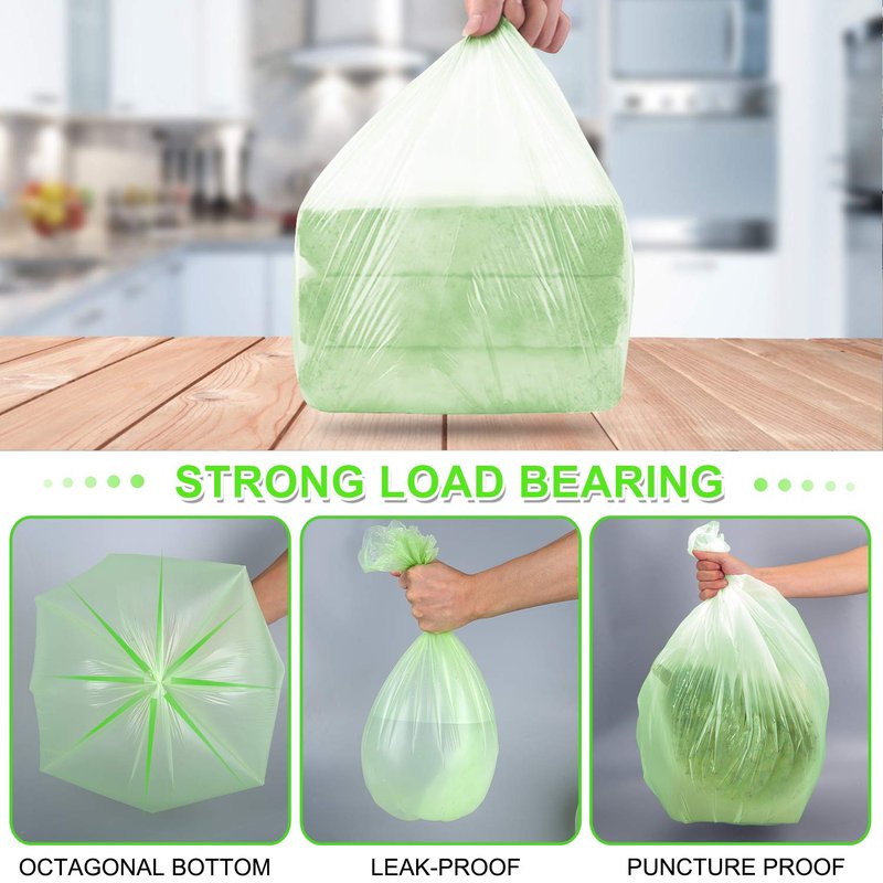 MAVGV 4 Gallon Small Trash Bags Garbage Bags,100 Pcs Strong Bathroom Wastebasket Can Liners trash Bags for Home Office Kitchen (Green)