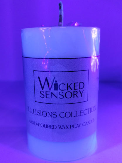Premium UV Wax Play Candle - Unscented Body Safe Wax Blend for Sensory Play, Comfortable Heat Sensation - Perfect for Couples & Beginners (UV White)