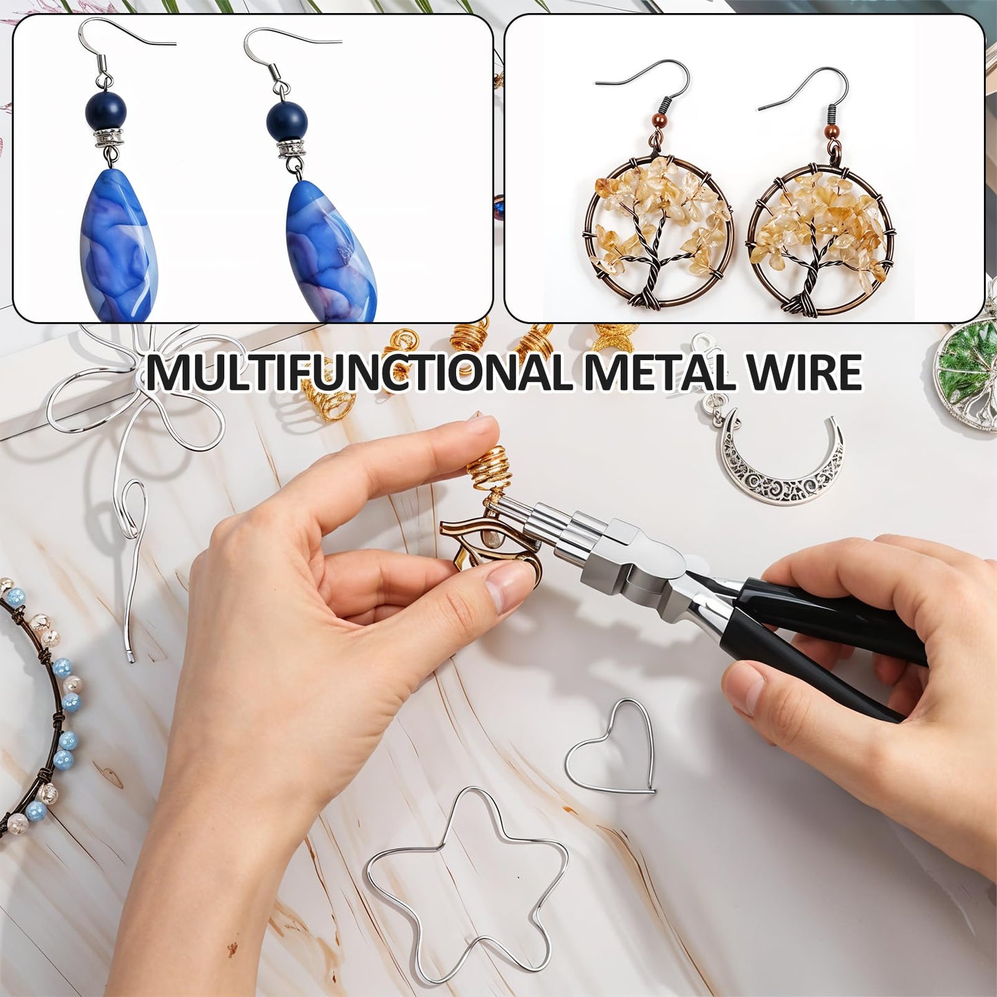 5 Rolls Jewelry Wire for Jewelry Making 18, 20, 22, 24, 26 Gauge Stainless Steel Silver Wire Kit Beading Bendable Craft Wires Tarnish Resistant Beading Wires for Making Crafts