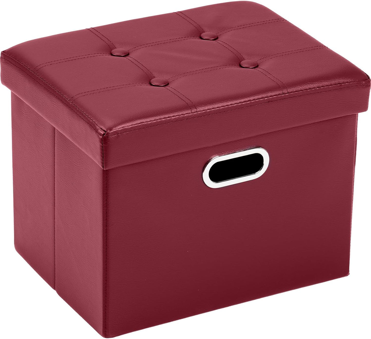 17x13x13in COSYLAND Storage Ottoman Foot Rest - Leather Ottoman Rectangle Foot Stool Folding for Room Dorm Small