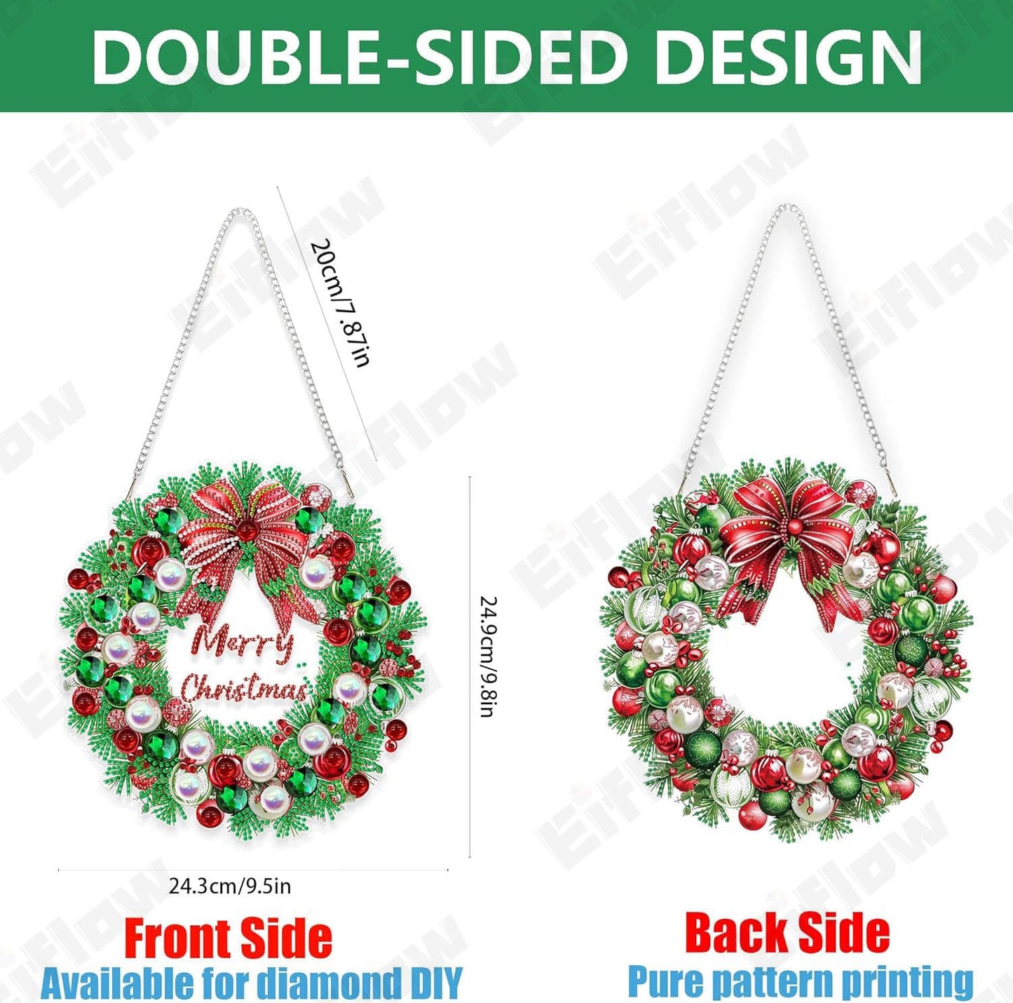 Eiflow Hanging Diamond Art Kit for Adults, DIY Acrylic Diamonds Painting Door Hanging Board Kit, Special Crystal Diamond Art Painting Pendant Ornament