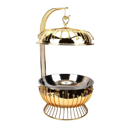 Ymiko 8L Stainless Steel Chafing Dish Hanging Lid Buffet Warmer with 5-Ply for Weddings Banquets Catering Events