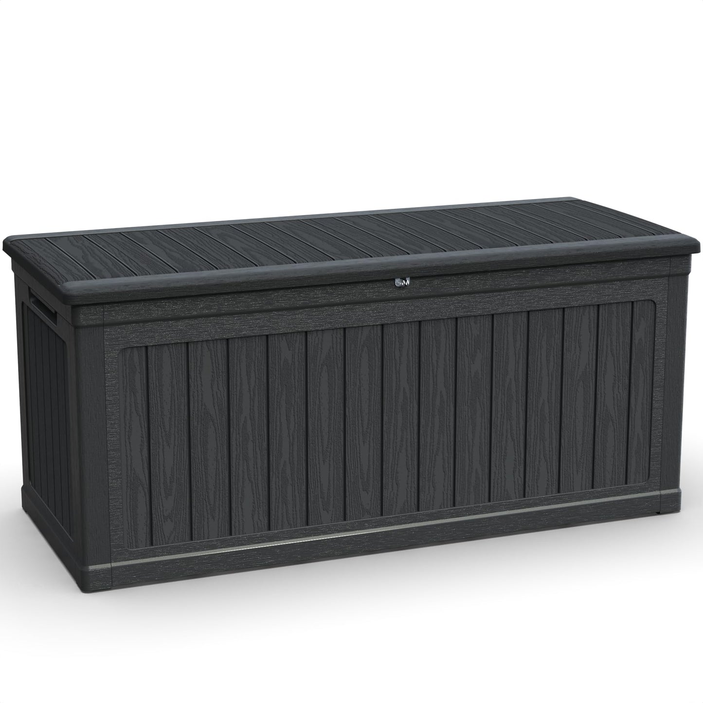 WELBEST 260 Gallon XXL Outdoor Storage Box Waterproof Resin Large Deck Box for Patio, Yard, Garden Tools, Black