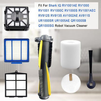 Accessories Kit for Shark IQ RV1001AE, Shark AV911S EZ, AV1010AE Robot Vacuum Cleaner, 1 Main Brush, 3 Filters, 6 Side