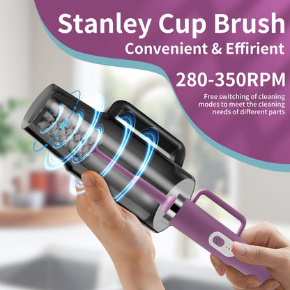 5-in-1 Long Handle Electric Bottle Brush Cleaner and Straw Cleaning Brush with Removable Brush Head, Multi-Function Rechargeable,for Stanley Cups, Baby Bottles, Pacifiers, Coffee Cups, Sports Bottles