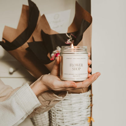 Sweet Water Decor Rose Candle, Jasmine Candle with Pink Peppercorn Scent, 100% Cotton Wick, 40 Hours Burn Time