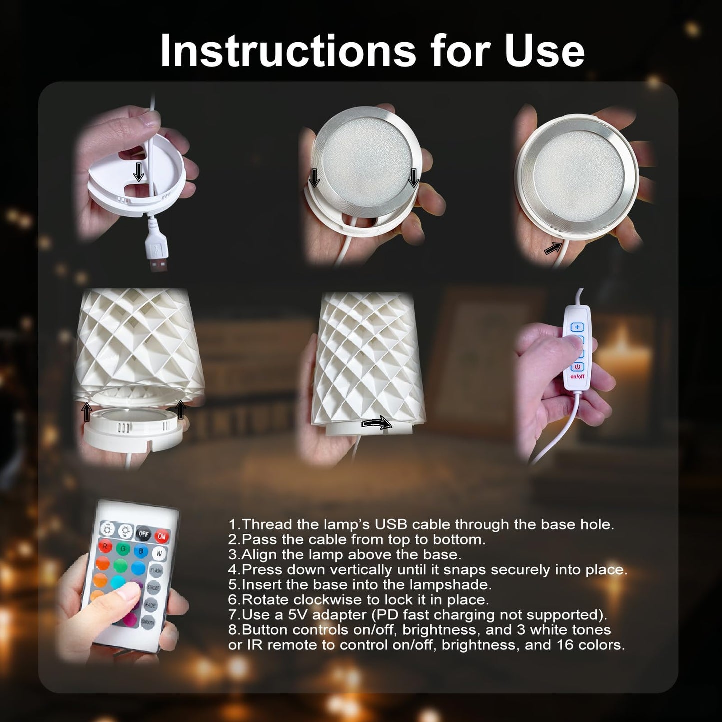 BambooSegD 2PCS LED Lamp Kit 001 Three Colors + RGB for Bambu Lab H2S/P2S/P1P/A1 Makerworld for anycubic Makeronline 3D Printer Light DIY Hardware Model Spare Parts 5V USB Powered, 3000K Warm Light