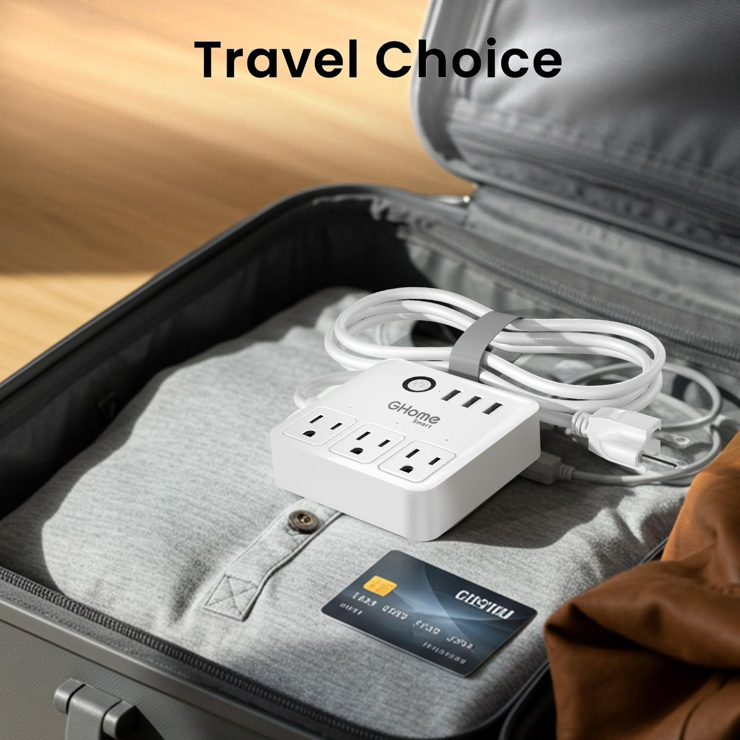 GHome Smart Plug Power Strip Works with Alexa & Google Home - 3 Individually Controlled Smart Outlets Switches 3 USB Ports, 4FT Extension Cord, WiFi Power Strip, Multi-Plug Extender for Home Offices
