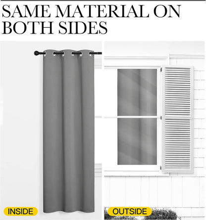 NICETOWN Silver Grey Room Darkening Curtain Panels - 86" Long | Heat-Blocking Drapes for RV & Studio (55" Width, 2 Panels)