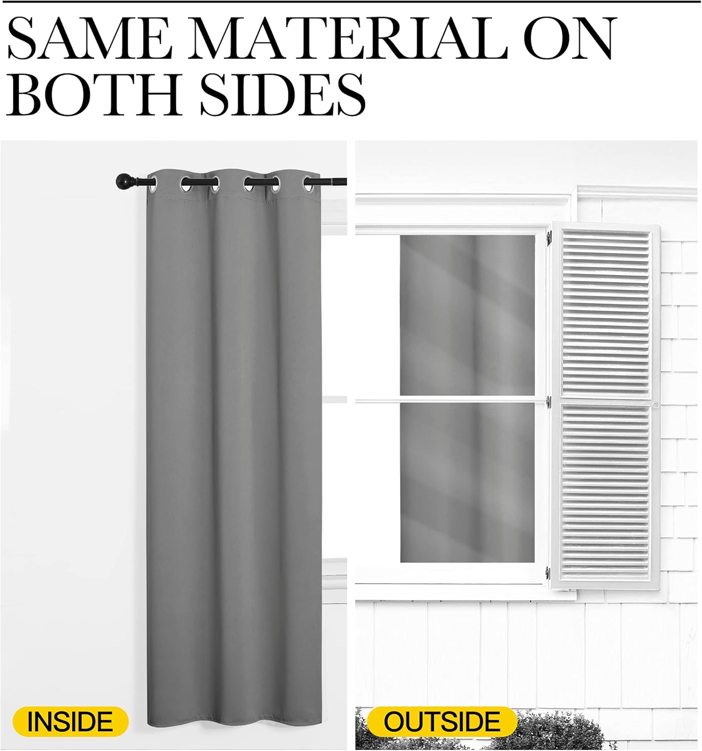 NICETOWN Silver Grey Thermal Insulated Blackout Curtains - Kids' Nursery Drapes (2 Panels, W42 x L48-Inch)