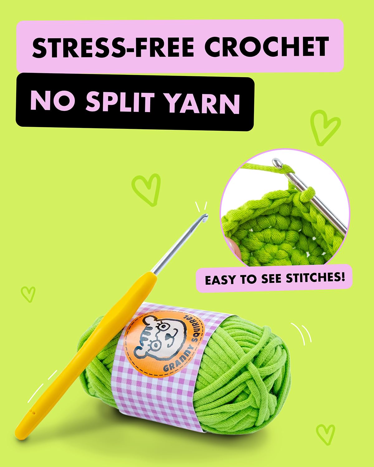 Granny Squirrel Turtle Crochet Kit for Beginners - DIY Amigurumi Animal Craft Kit with Full HD Video Tutorials & Easy No-Split Yarn - Complete Starter Set for Adults & Kids (Ages 13+)