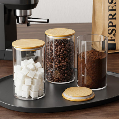 OneDream Glass Jar with Lid - 6 Pack 32oz Clear Candy Jar, Coffee Storage Jar Canister for Candy, Nuts, Grains, Flour, Beans, Oats and More