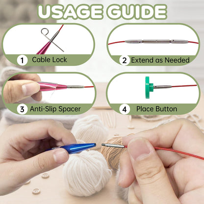 13 Pairs Interchangeable Circular Knitting Needle Set for DIY Lovers, Knitting Kit with 100 PCS Stitch Markers, Case and Accessories Birthday Valentines Day Gifts