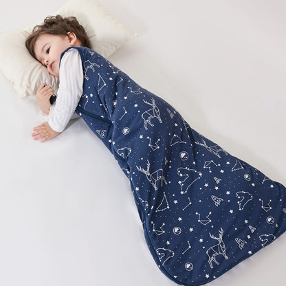 Mosebears Unisex Rayon Made from Bamboo Sleep Sack with 2-Way Zipper,2.5 Tog Baby Winter Sleep Sack(Navy Blue,18-36 Months)