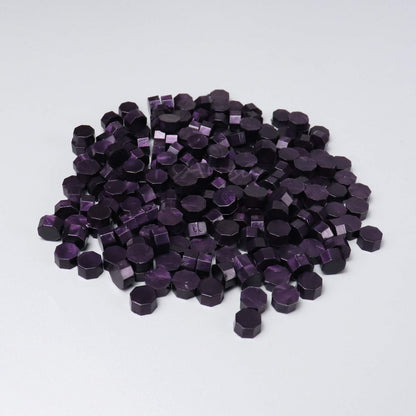 FsAlisa Wax Seal Beads 200pcs Octagon Wax Sealing Beads for Wax Stamp Sealing Perfect for Embellishment of Wedding Invitations, Christmas Cards, Envelopes, Wine Packages (Dark Purple)