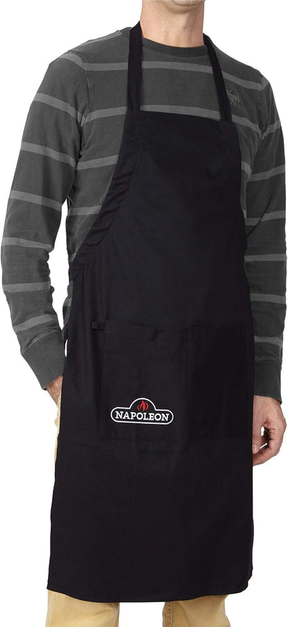 Napoleon BBQ Grill Accessory - Black Grilling Apron, 62131, 100% Cotton, Stylish with Deep Pocket