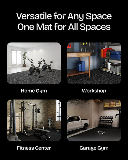 Vivaluz 0.56 Inch Thick 96 Sq Ft Gym Flooring for Home Gym, 24 Tiles Robust Rubber Top with Eva Foam Exercise Equipment Mats, Protective Flooring Puzzle Mat for Fitness Room
