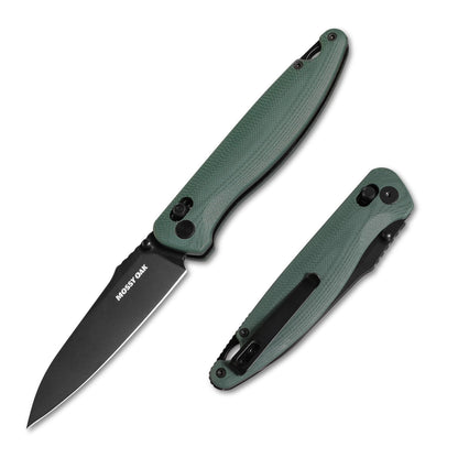 Mossy Oak Folding Pocket Knife, 3.54" D2 Steel Blade with G10 Handle, EDC Folding Knife with Pocket Clip, Suitable for Camping, Tactical, Survival, Hiking and Hunting