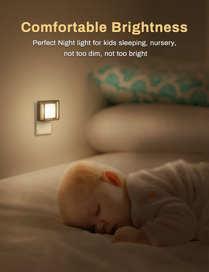 DORESshop LED Night Light, Night Lights Plug Into Wall [2 Pack] with Dusk-to-Dawn Sensor, Dimmable Nightlights, Adjustable Brightness for Bathroom, Hallway, Bedroom,Kids Room,Stairway,Soft White