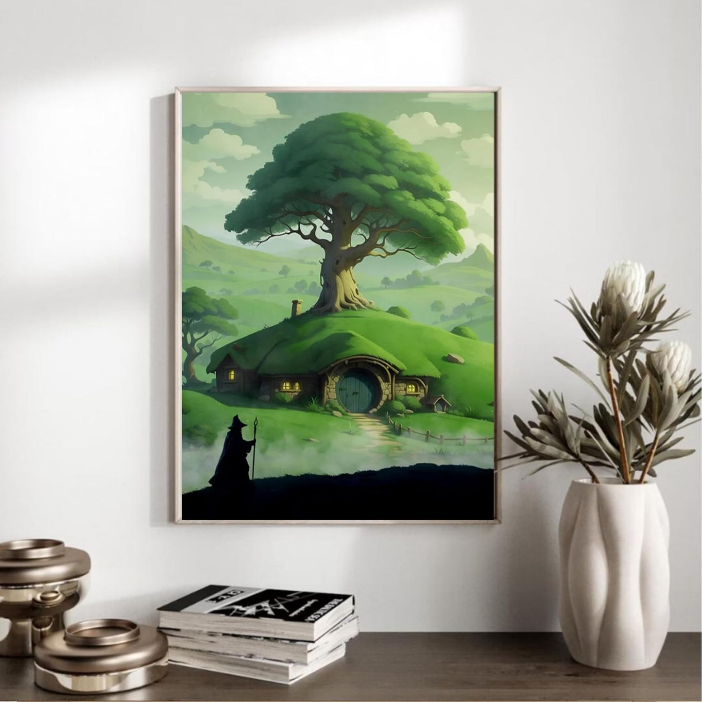 6 Packs Ring Art Diamond Painting Kits for Adults,Landscape Diamond Art Kits for Adults,DIY 5D Fairy Dust Diamond Art Painting Kits,Landscape Gem Art Painting Kits for Home Wall Decor 12x16inch