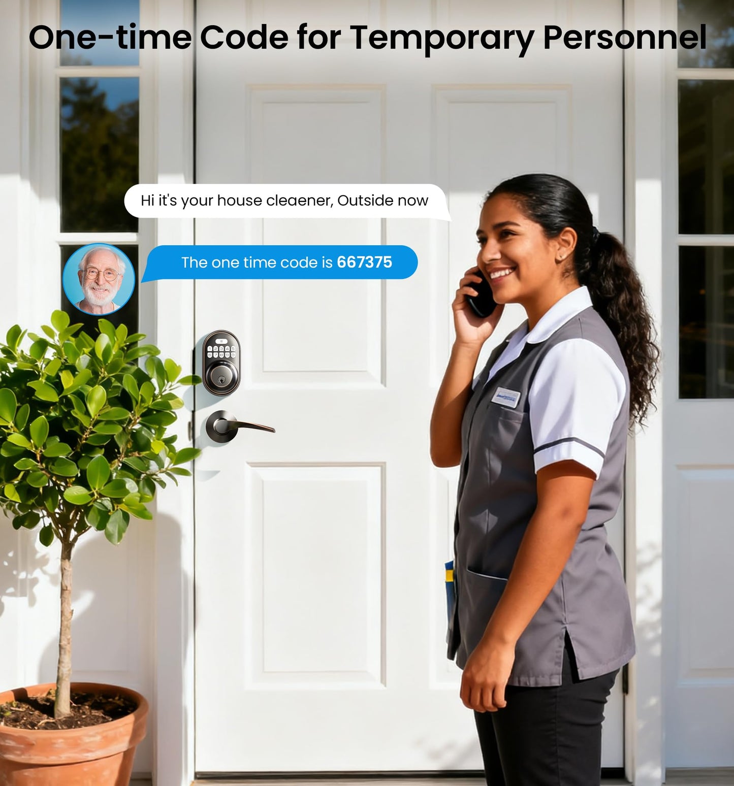 Veise Keyless Entry Door Lock with 2 Lever Handles - Electronic Keypad Deadbolt, Auto Lock, Back Lit & Easy Installation Design, Front Door Handle Sets, Satin Nickel