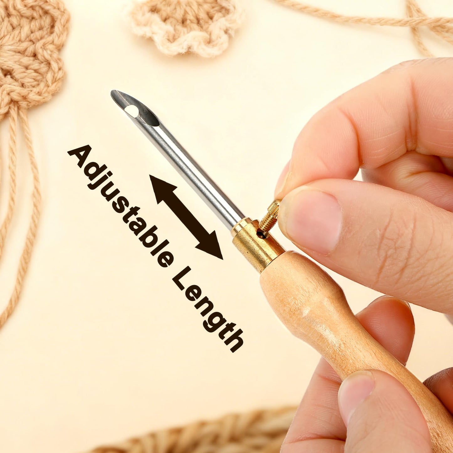 AUGSUN 39Pcs Punch Needle Embroidery Kit, Punch Needle Accessories Set Include Monk's Cloth Cross Stitch Fabric Adjustable Punch Tool for Handicraft Gifts Embroidery DIY Crafting Activity