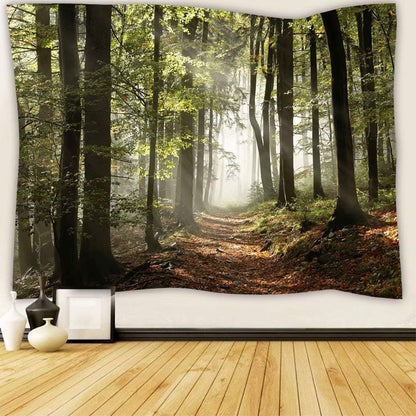 DZGlobal Forest Pathway in Misty Mountain Tapestry, Nature Landscape Wall Hanging Art for Living Room Bedroom Kitchen