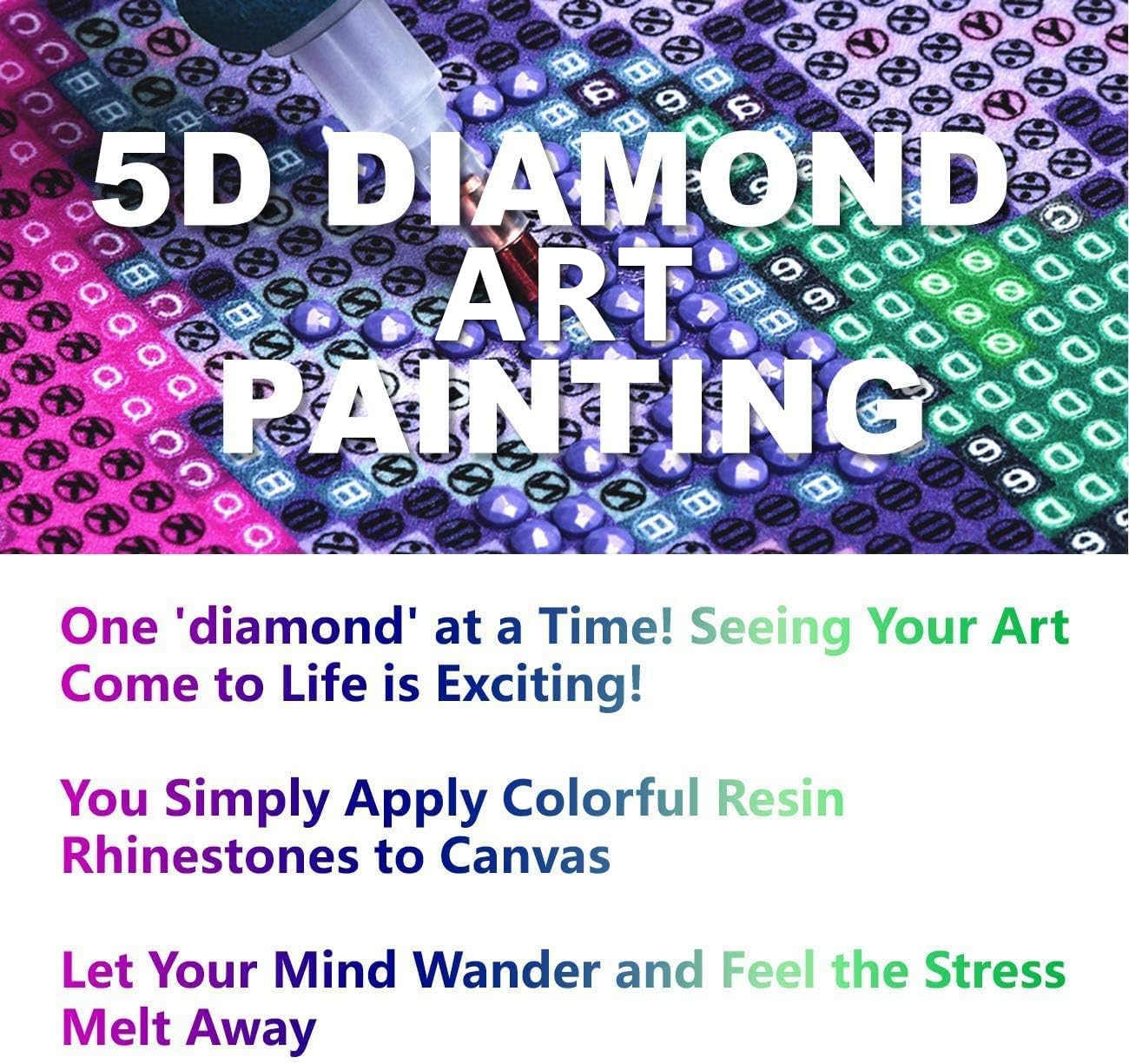 Zariocy 2 Pack Large Diamond Art Kits for Adults Horse & Wolf, DIY Diamond Painting Art Animals Round Full Drill Crystal Diamond Embroidery Paintings Arts Craft for Home Wall Decor 31.5x11.81 inch