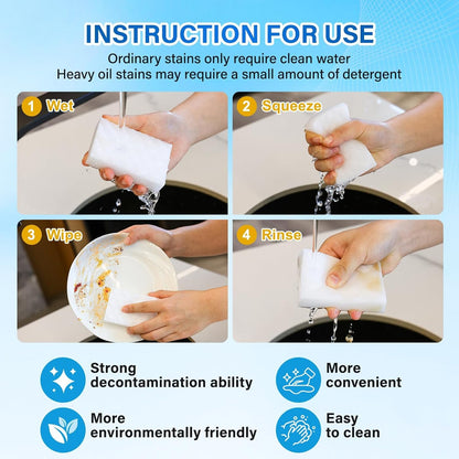 Magic Sponges | 30 Pack Cleaning Eraser Foam Pads - 2X Density Multi-Functional Household Cleaner