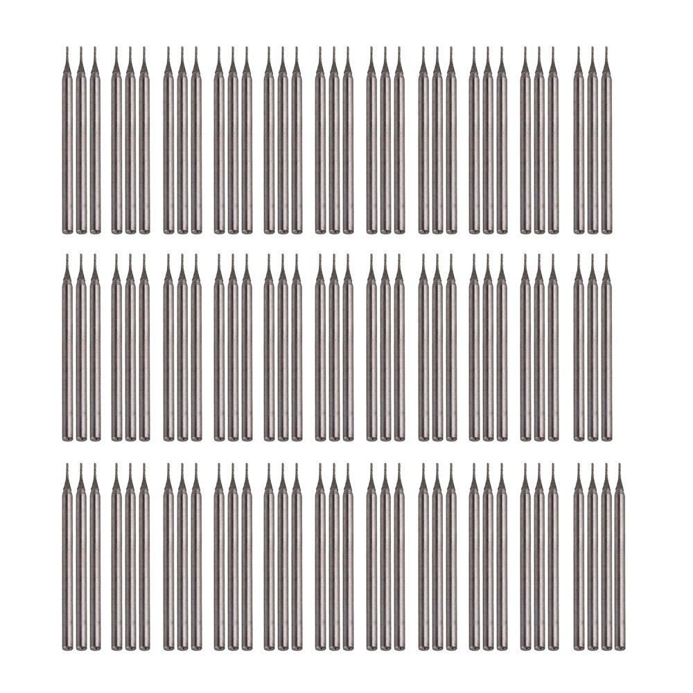 BQLZR 0.5mm Silver Gemstones Burrs Engraving Drill Bits Jewelry Jade Shell Carving Drill Hole Tools Pack of 100