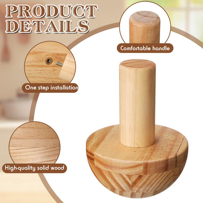 Doublefill 4 Pack Pottery Molds Plaster Molds Wood Pottery Tools with Handle for Ceramic Top Forms DIY Bowls Plate Dish Slump Press Art Making (Hemispherical,4.5'' 6.5'' Thickness 2.5'')