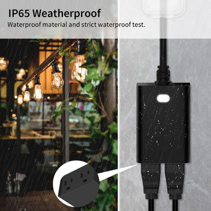 Minoston Outdoor Smart Plug, Matter Smart Plug, Smart Home Wi-Fi Outlet IP65 Waterproof, Compatible with Alexa, Apple Home, SmartThings, Google Home, Smart Life, IP65 Waterproof, 2.4Ghz, 2 Pack