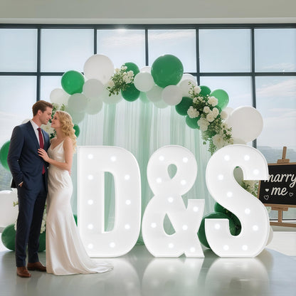 Marquee Letters 4 Feet Tall, Light Up Letters A for Wedding, Bridal, Baby Shower, Graduation, Anniversary Party Decor