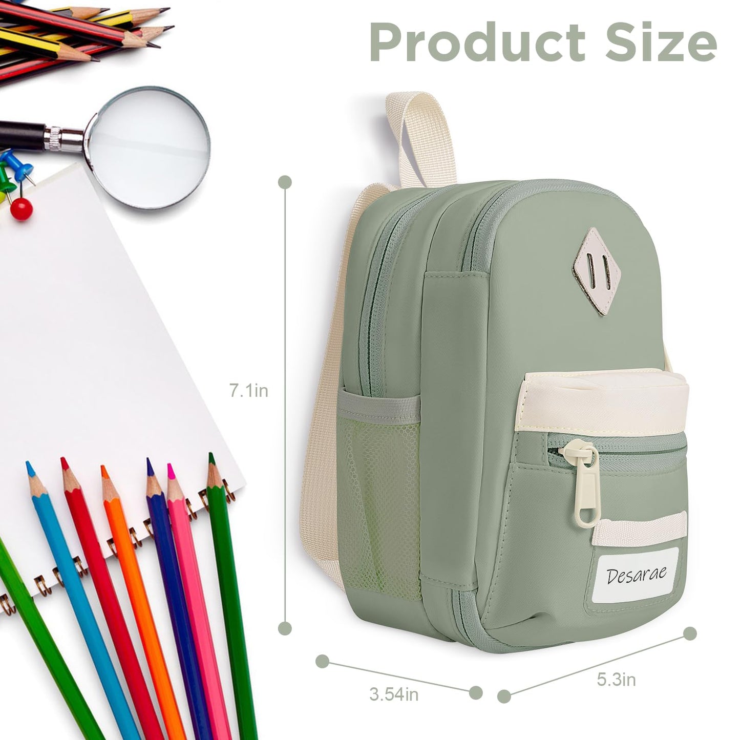 crawing Large Capacity Pencil Case, Mini Backpack Pencil Case, Storage High Capacity Bag Pouch Holder Marker Pen Organizer, for Student, Teen Girls, Adults(Green)