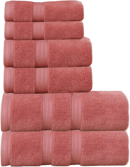 550GSM 100% Set (2 2 2 (Set 6) Home Weavers Elegance Essentials Cotton Zero Twist Super Absorbent Bath Towel Bath