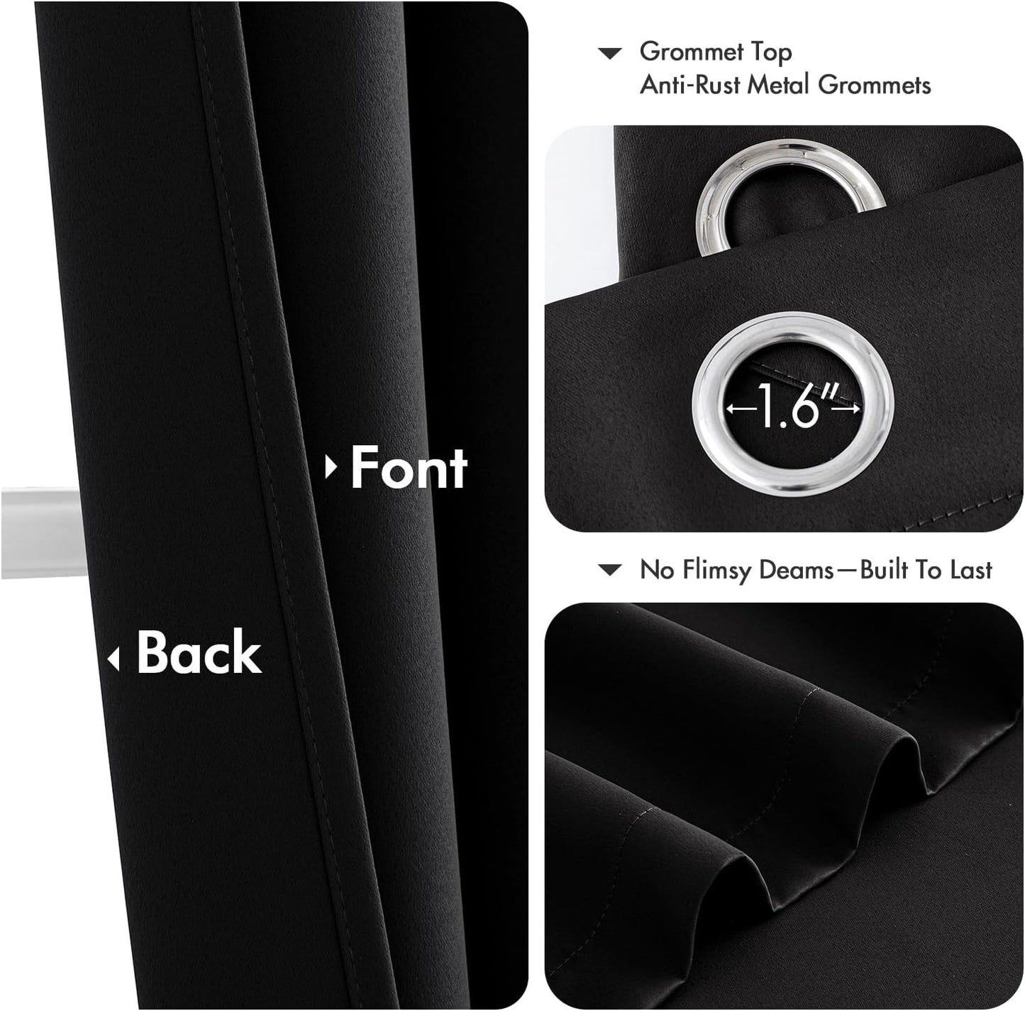 MIULEE Blackout Curtains - Thermal Insulated Room Darkening Drapes | 86 Inch Long, 2 Panels