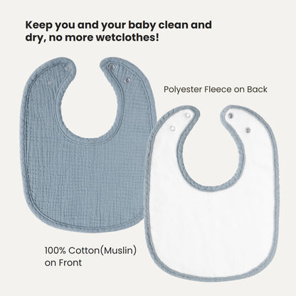 Konssy Muslin Baby Bibs 8 Pack Baby Bandana Drool Bibs Cotton for Unisex Boys and Girls, Soft Absorbent Set for Teething and Drooling