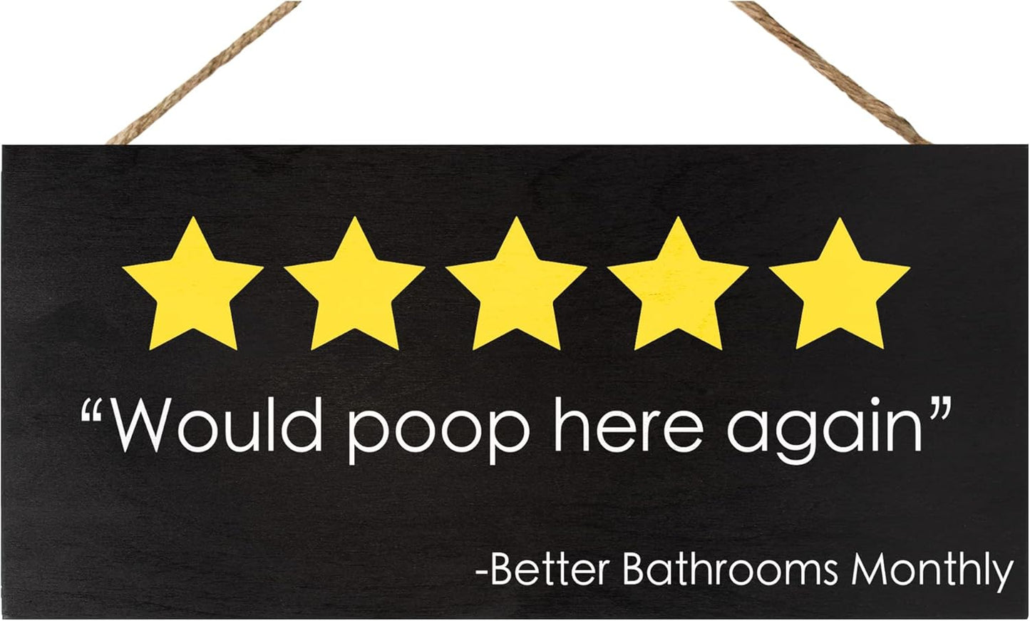 JennyGems Funny Bathroom Decor, Would Poop Here Again Sign, Wall Hanging Decorations