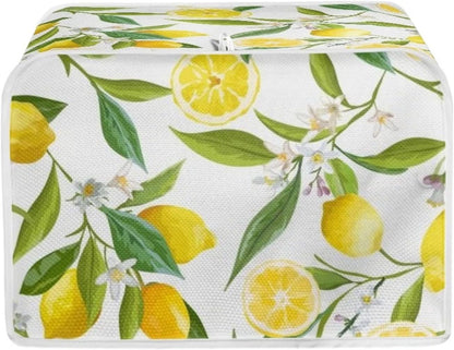 Lemon 2 Slice Toaster Covers - Lightweight Polyester Kitchen Appliance Organizer Bag with Top Hook, Multicolor