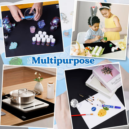 LET'S RESIN Extra Large Silicone Mat for Crafts, 27.7'' x 19.7'' Nonstick & Nonslip Silicone Crafts Mat, Multipurpose Heat-Resistant Table Protector Silicone Sheets for Resin, Liquid, Paint, Clay