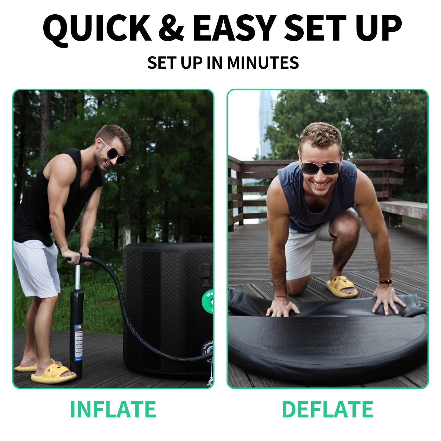 216 Inflatable Cold Plunge Tub with Insulated Lid,Ice Bath Tub for Athletes, Compatible with ice bath chiller Portable for Outdoor & Indoor Recovery