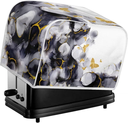 Marbling Butterfly Print 2 Slice Toaster Dust Cover, Kitchen Microwave Oven Cover, Anti Dust and Fingerprint