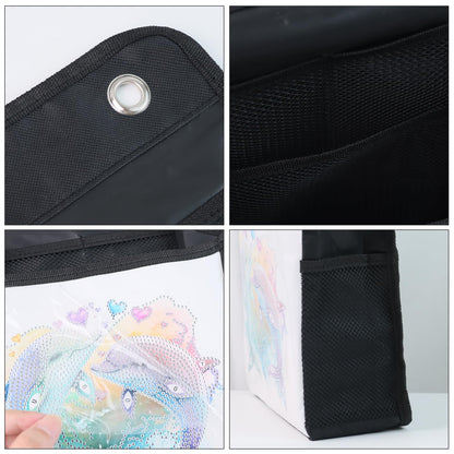 Diamond Painting Storage Organizer Kit with Beautiful Pattern Design Round and Special Shape Diamond Art Kit，Door Hanging Holder Suitable for Storing Small Items, Foldable Wall Pouch Without Hooks