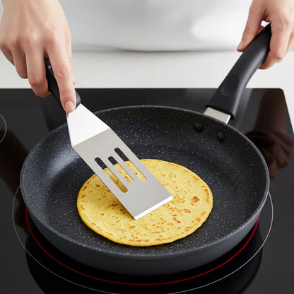 LemonRoad 10 Pcs Small Metal Spatula Mini Stainless Steel Spatula for Kitchen Cooking Serving and Turning Ideal for Brownie Pancakes Desserts Cookie Eggs Lasagna