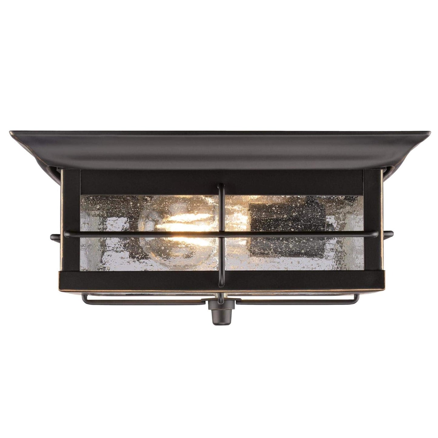 Westinghouse 6578400 Orwell 2 Light Outdoor Flush Mount Fixture in Oil Rubbed Bronze and Clear Glass, 6578400