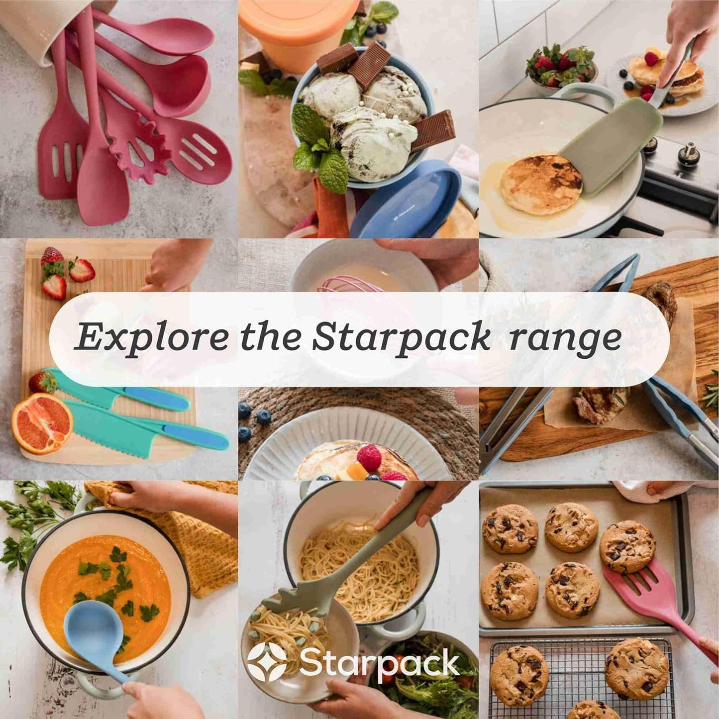 Starpack (13.5") 600F XL Premium Silicone Pasta Fork - Spaghetti Spoon High Heat Resistant to - Silicone Pasta Spoon