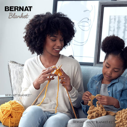Bernat Blanket Super Bulky Acrylic Yarn - 2 Pack of 300g/10.5oz #6 Chunky Chenille Heavy Weight Yarn for Knitting and Crocheting, Amigurumi, Thick Blankets (Almond, 220 Yards 2-Pack)